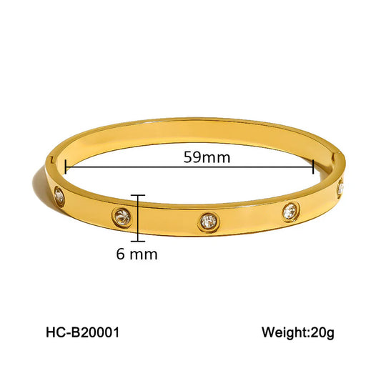 IG Style Inlay Round Gold Bangle