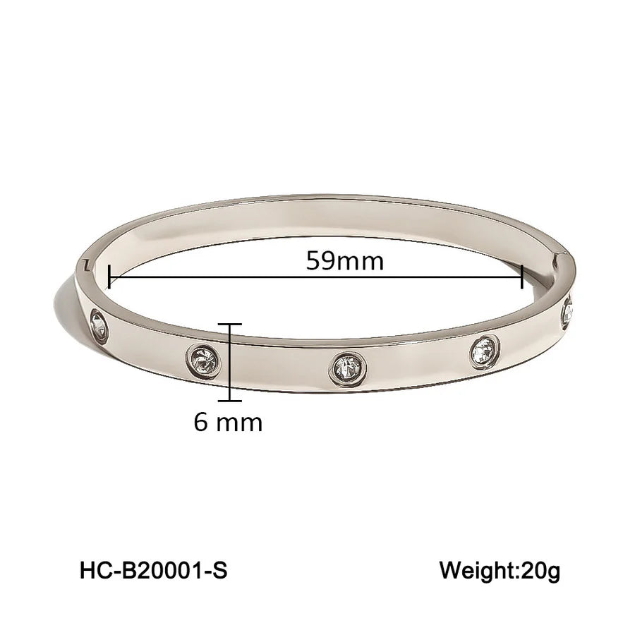 "IG Style Inlay Round  silver Bangle"