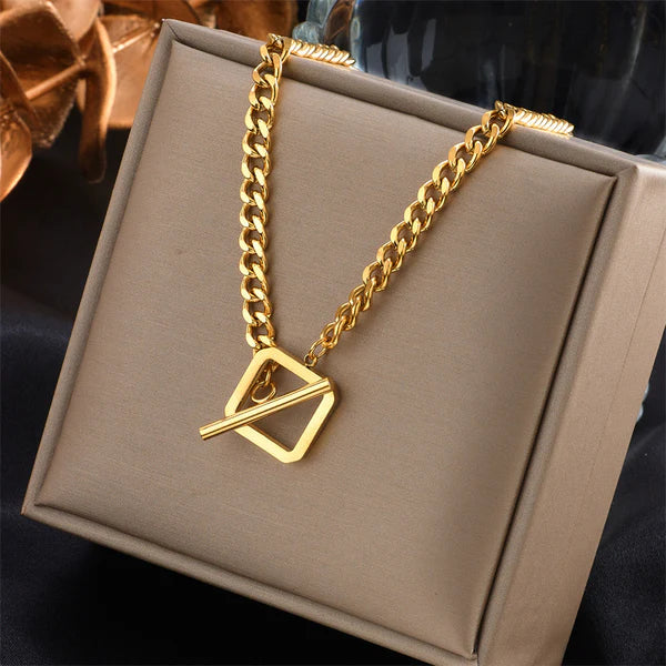 Crossed Square Necklace