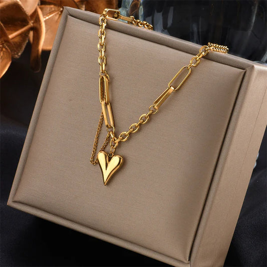 Heart square Necklace