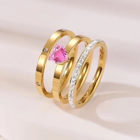 Gold pink Powder Rings size 8