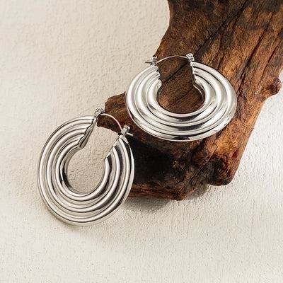 Water rim earrings - stainless steel